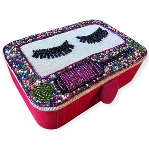 Ornate Lash Beaded Pink Multicolour Eyelash Case